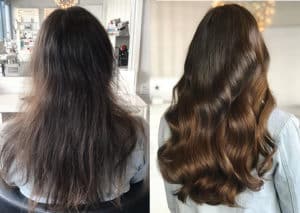 clip hair extensions image - before & afters