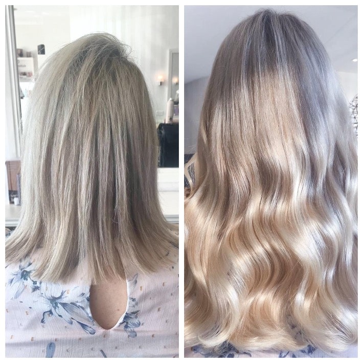Halo hair extensions before and after, EH Hair