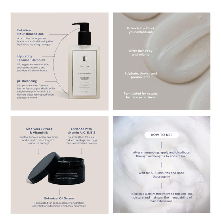 Jadore Hair Care information sheet specialised for hair extensions. 